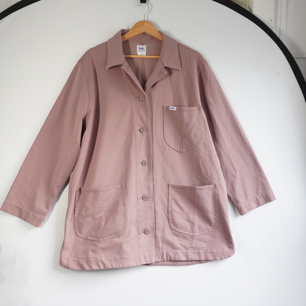Lee Workwear Womens XL Chore Jacket Dusty Rose‎ Mauve Utility Button Up Gorpcore